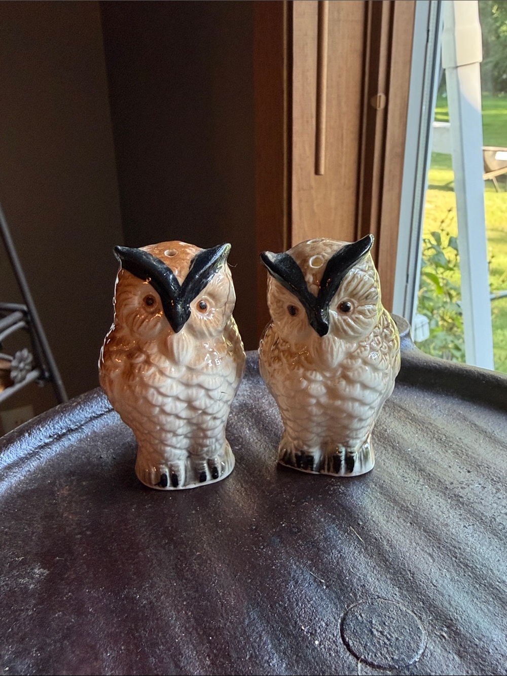 Vintage Owl Salt and Pepper Shaker Pair Boho Art Deco Home Kitchen Decor MCM